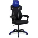 Кресло игровое Оклик 111G черный/синий сиденье черный сетка/ткань с подголов. крестов. пластик черный. Фото товара с разных ракурсов.