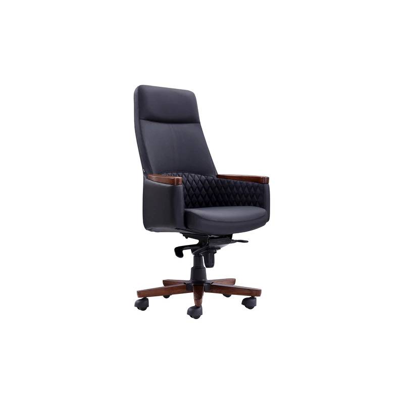Кресло HAWASAN (ХАВАСАН) "Desire EX-771", мультиблок, дерево, натуральная кожа, черное, 532935 главное фото