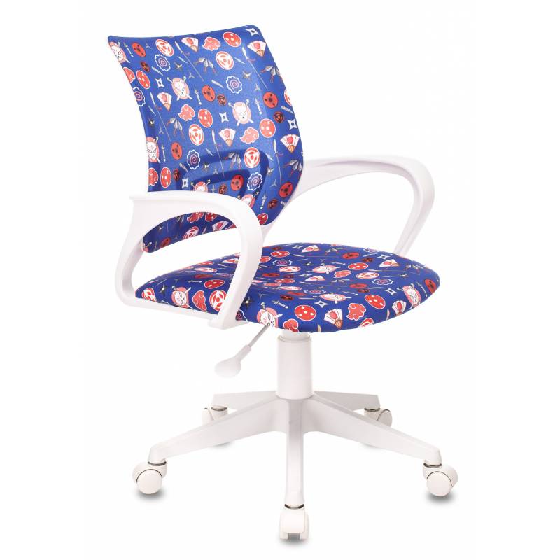 Кресло детское Бюрократ KD-W4 синий аниме крестов. пластик пластик белый главное фото